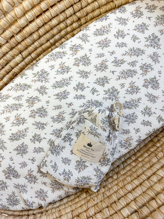 Drap-housse | Coton biologique | Bouquet de fleurs vintage